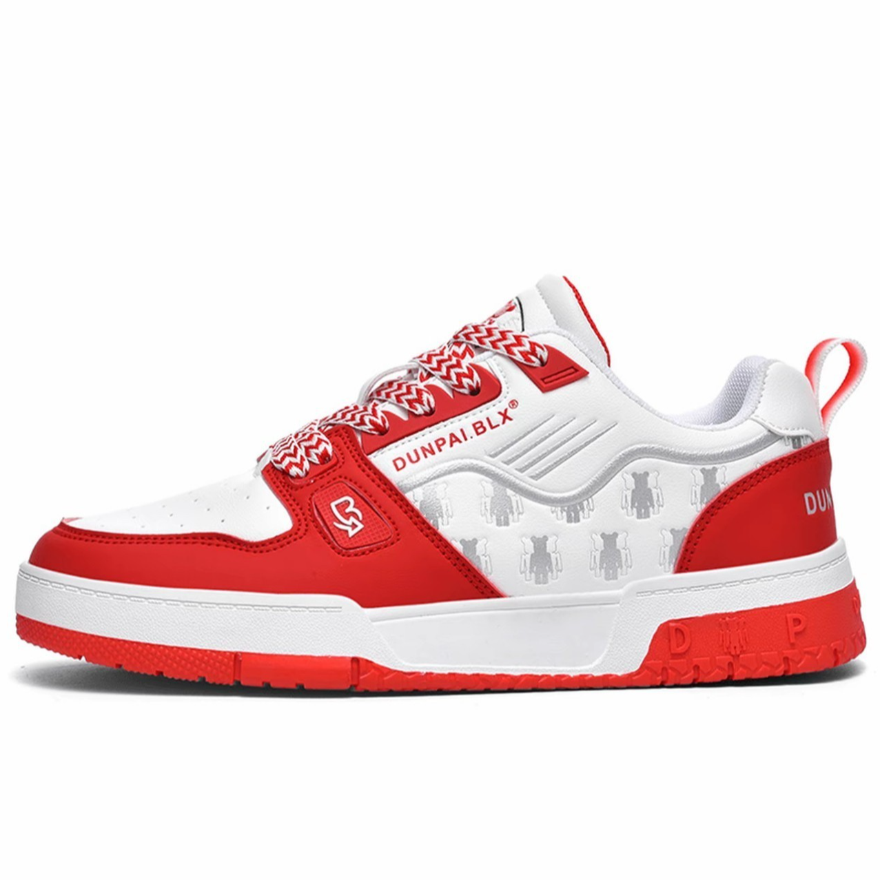 新款皮面男女同款板鞋休闲平板鞋1308【小猪1】