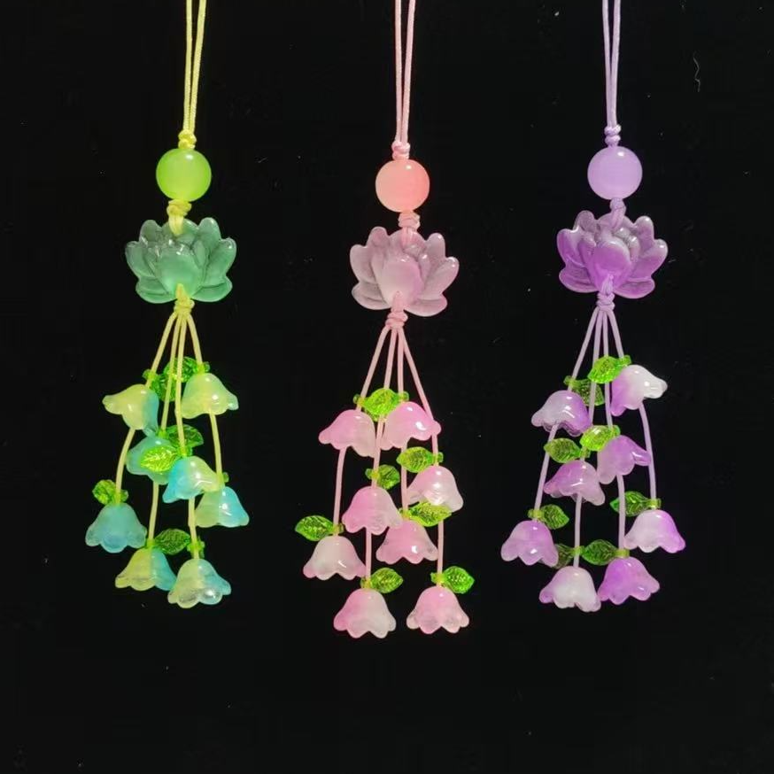 【步步生花】 琉璃 古风 挂件   DIY材料包