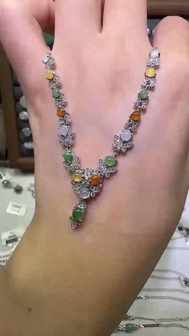 银S925镶嵌戒指翡翠套链35