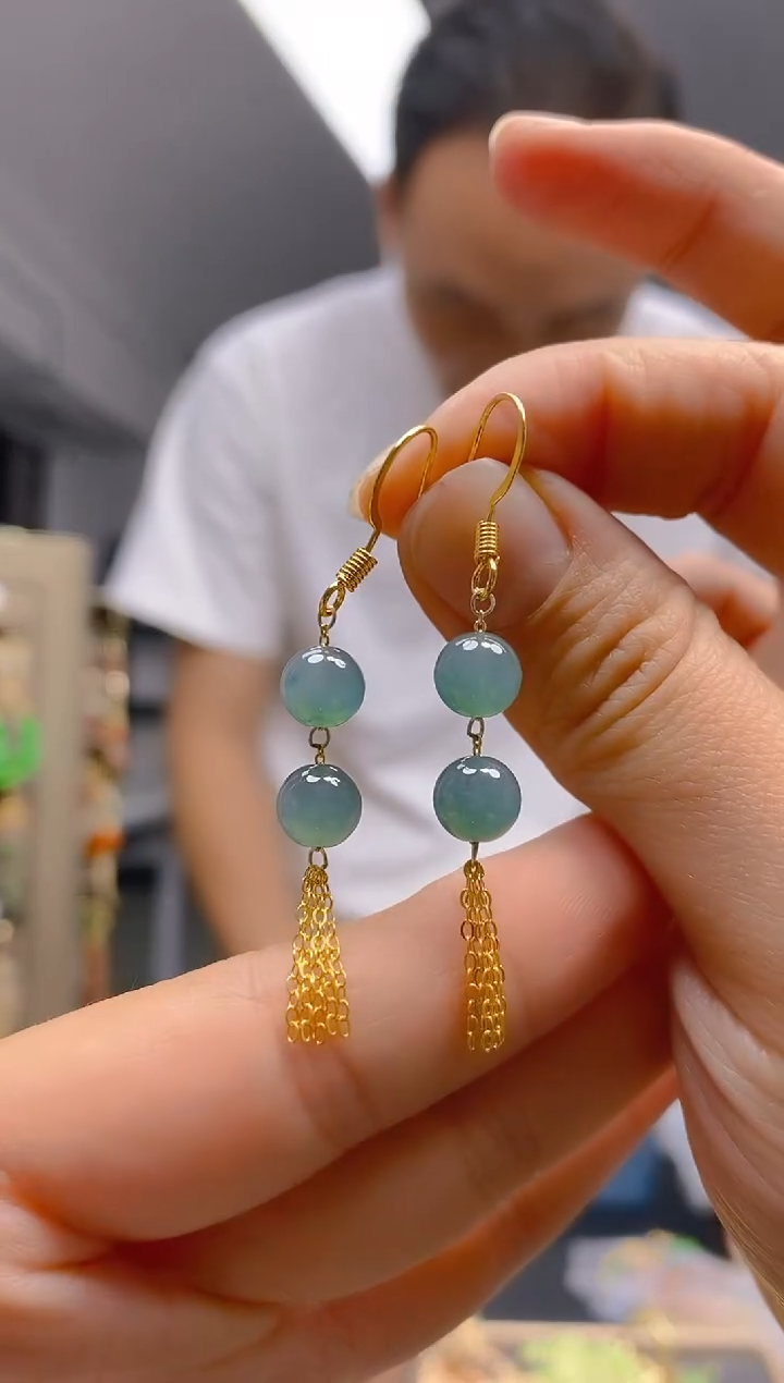 【闪购商品】翡翠耳饰合金0181翡翠耳钩