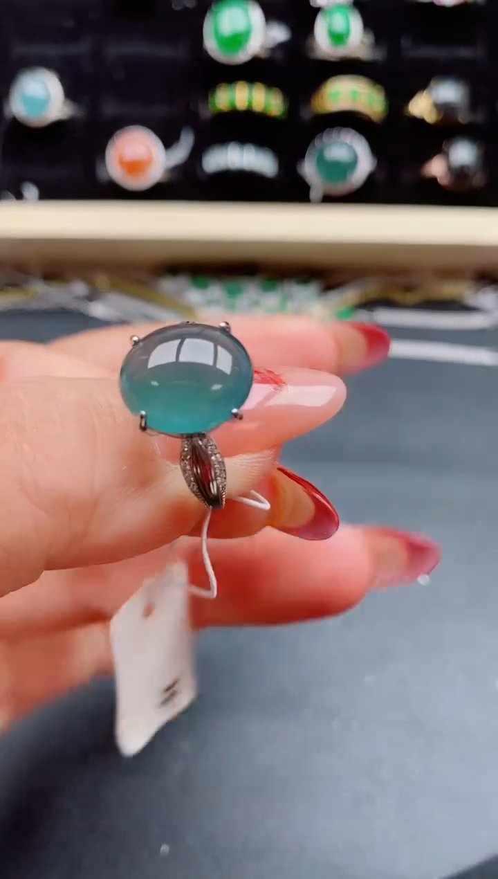 【闪购商品】翡翠戒指银S925镶嵌32132