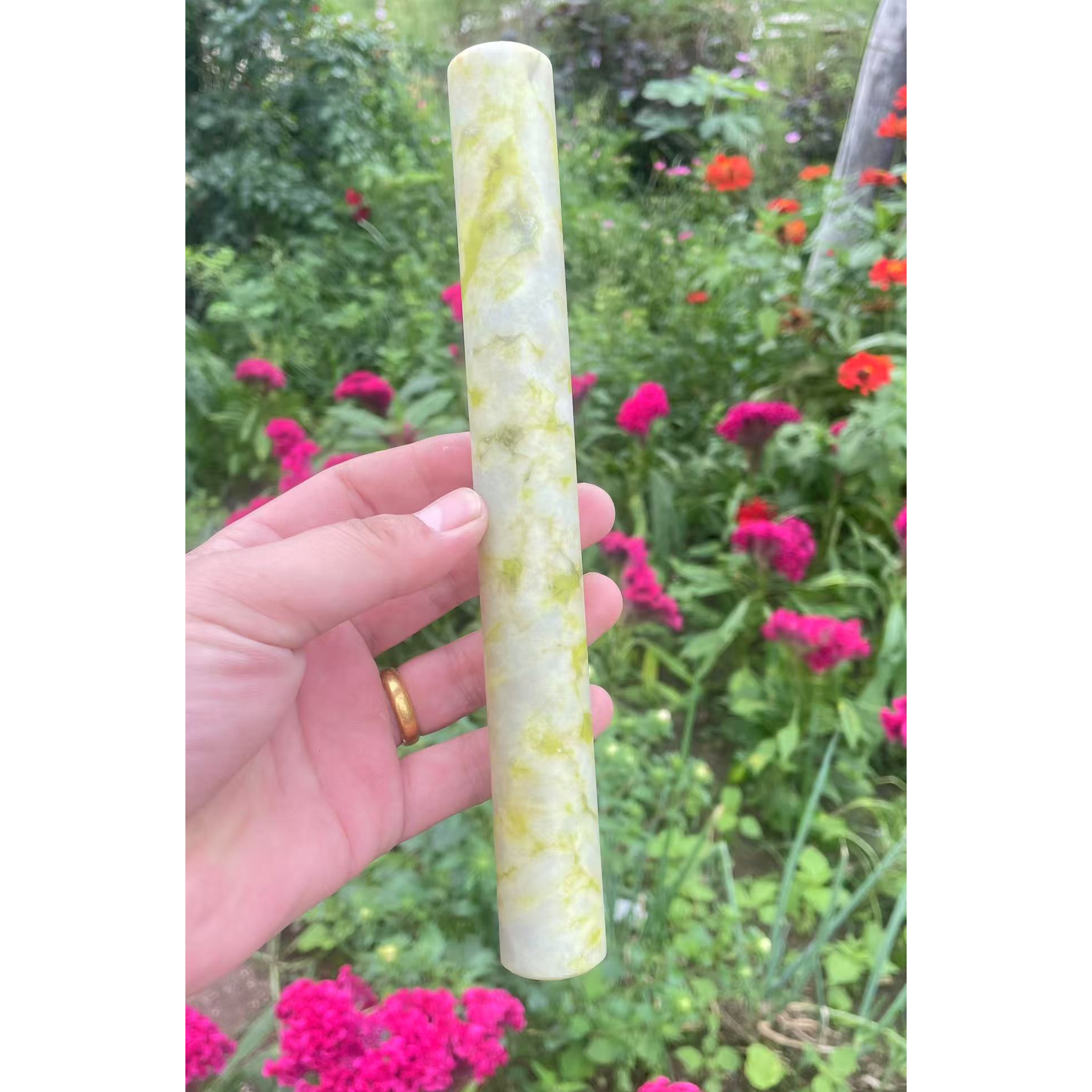 天然蛇纹石擀面杖家用不粘面饺子皮擀面杖