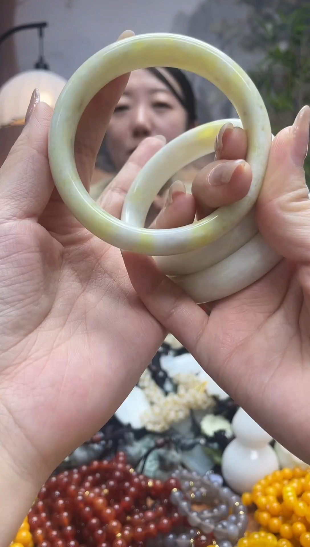 未镶嵌岫玉吊坠云****ᐒ·