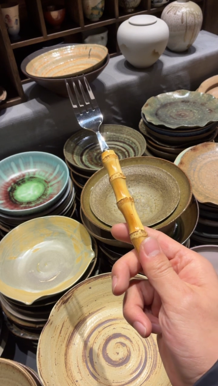 瓷片手工手作竹节叉（福利款）