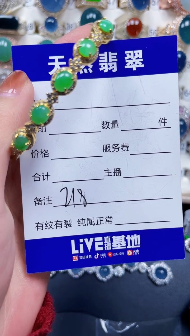 银S925镶嵌手镯翡翠218
