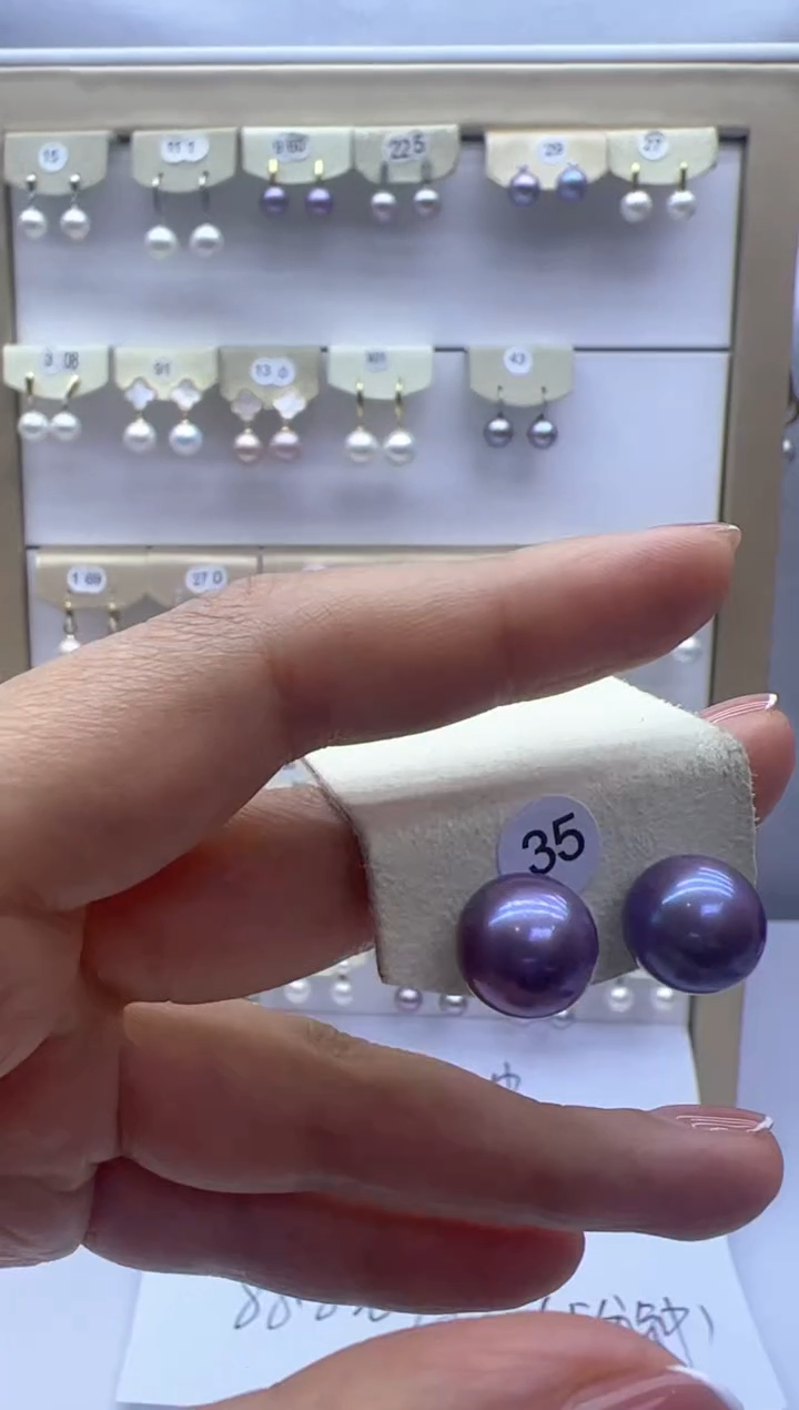 【闪购商品】淡水珍珠耳饰银S925镶嵌35