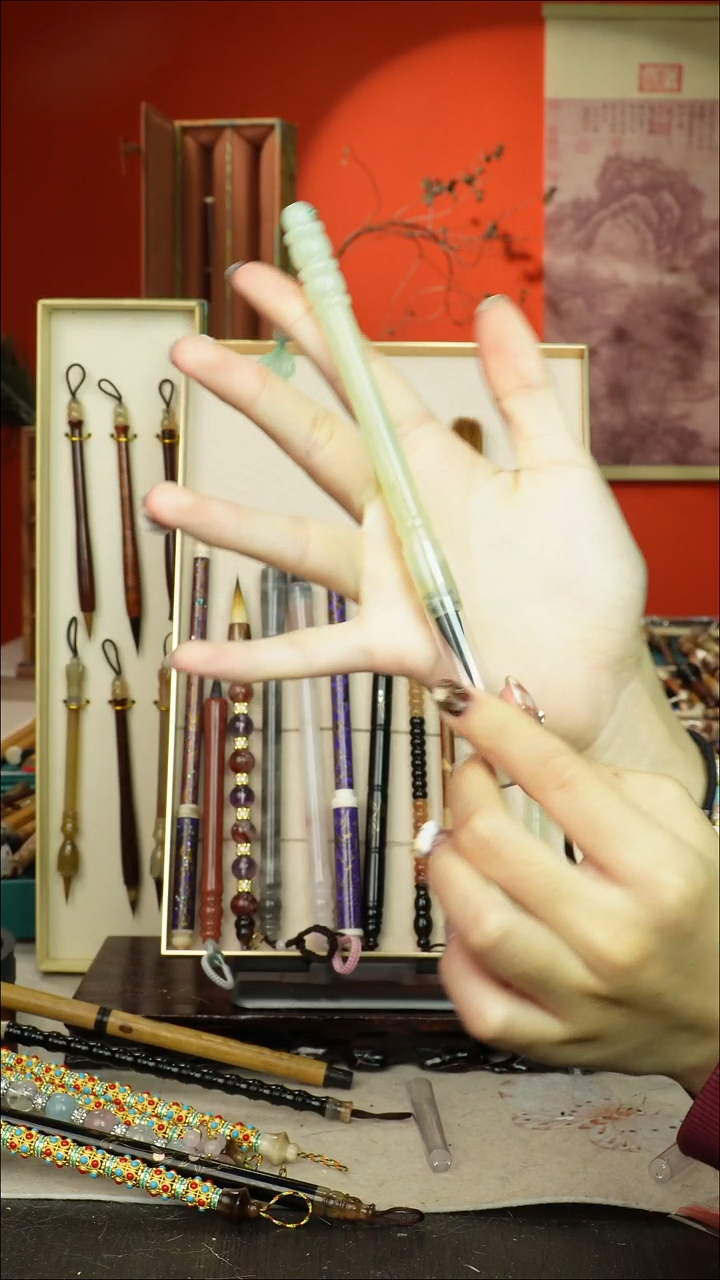 314号闪孤品高货毛笔链接 清水试笔 蘸墨不退