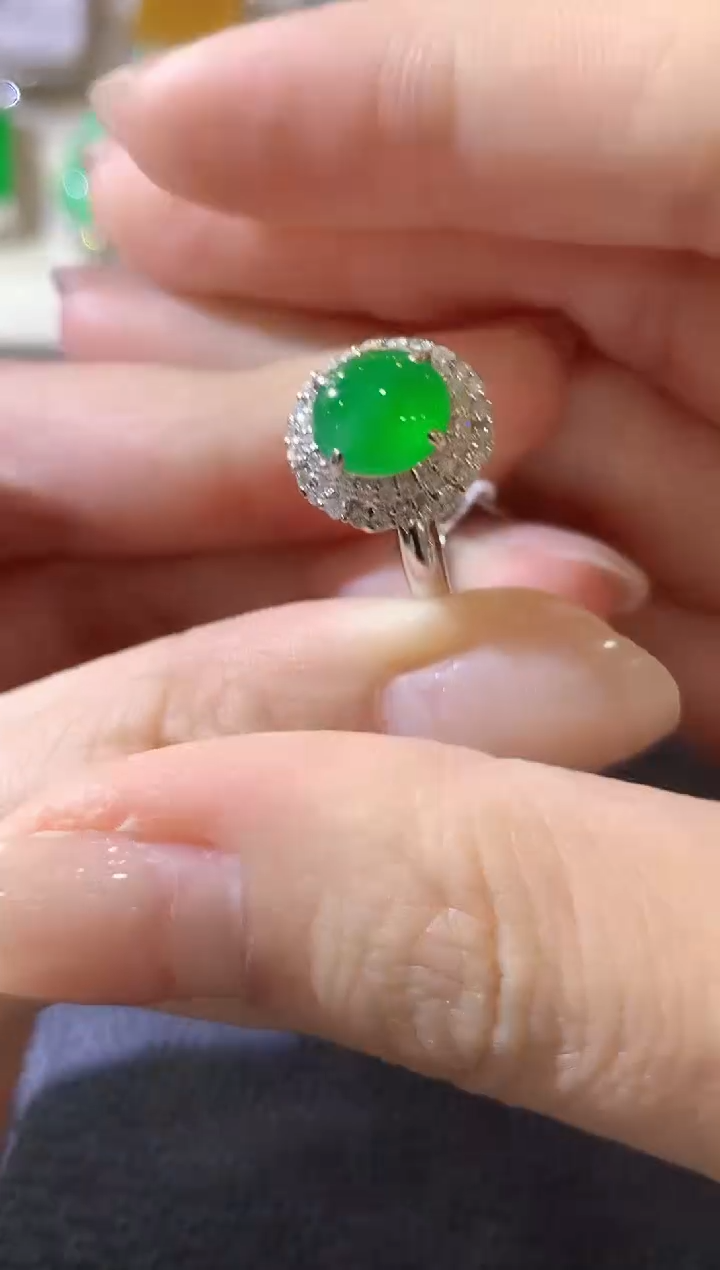 【闪购商品】翡翠戒指18K金镶嵌C75翡翠