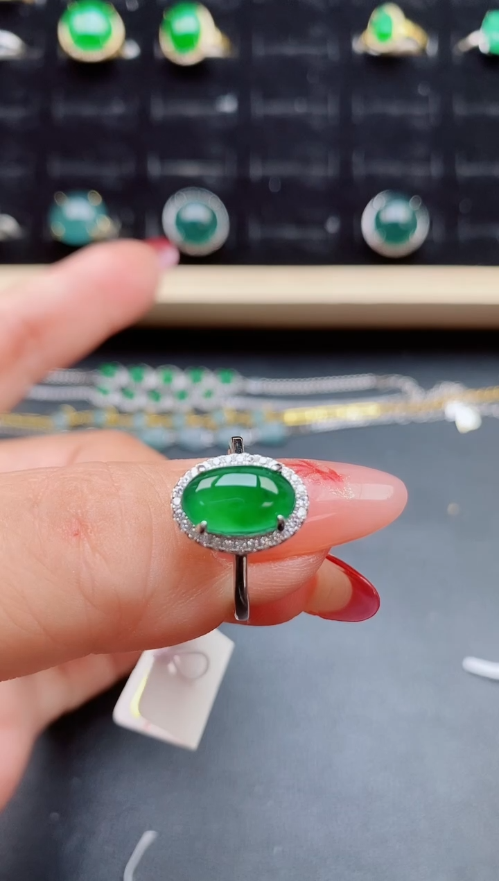 【闪购商品】翡翠戒指银S925镶嵌321321