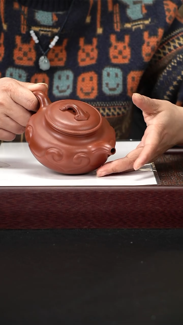 茶壶紫砂zq朱泥如意仿古400cc