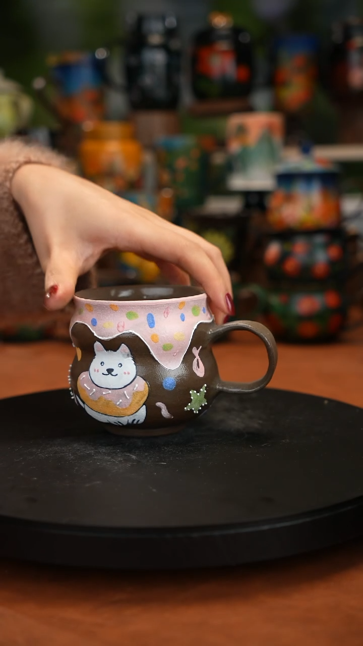 紫砂油画手绘釉下彩