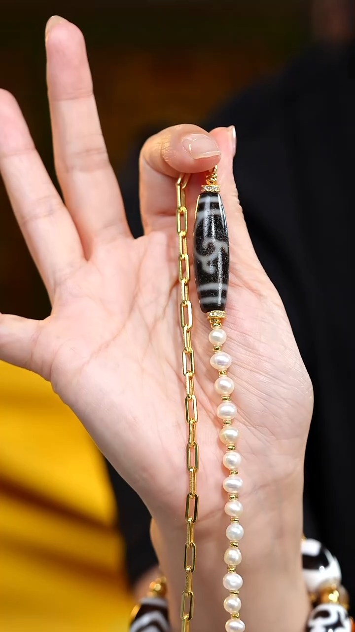 玛瑙/玉髓颈饰未镶嵌S53949多样性发一横版绿度项链