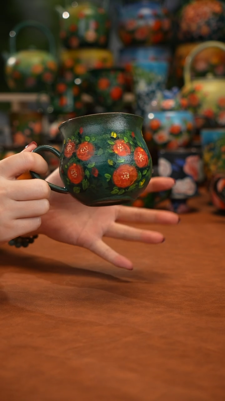 紫砂油画手绘釉下彩