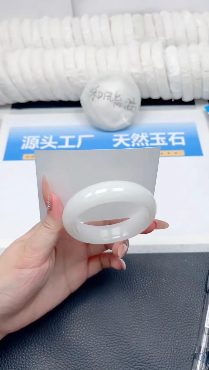 和田玉手镯未镶嵌201*-宽胎白玉58