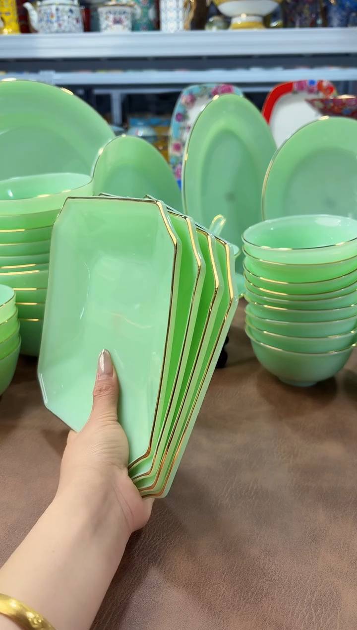 玉瓷 7.5英寸方盘4个景德镇陶瓷