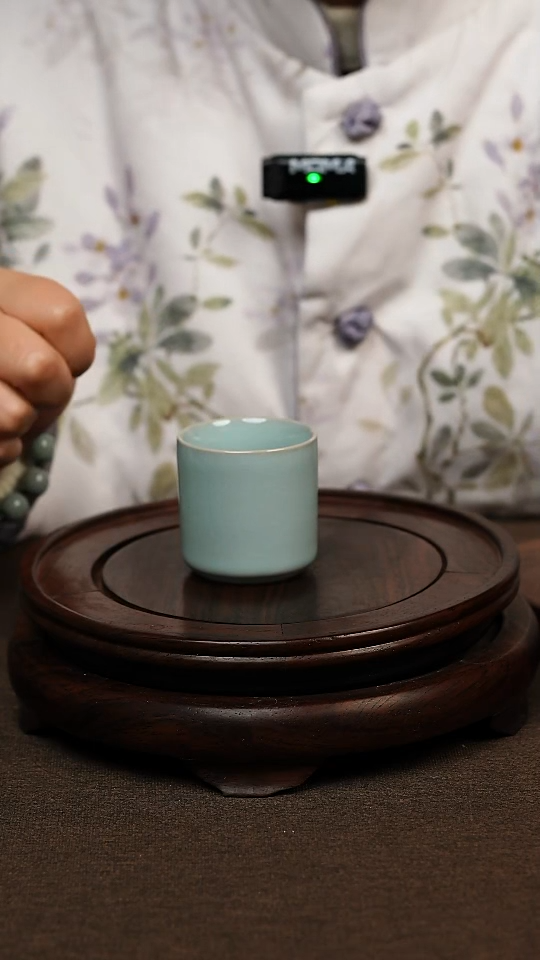 瓷片天青色扳指杯50ml微瑕不带礼盒