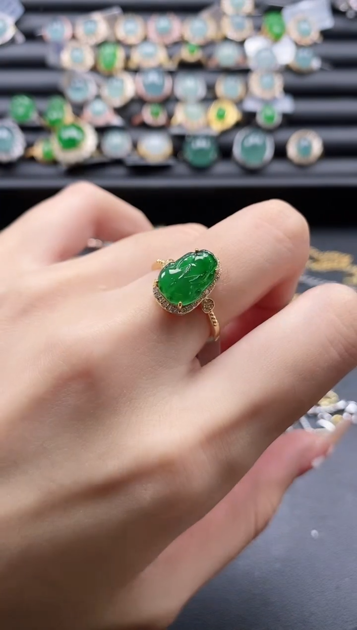 【闪购商品】翡翠戒指银S925镶嵌51151