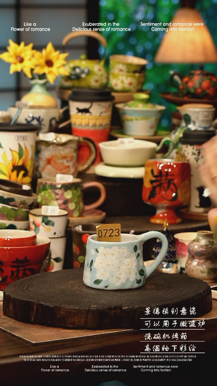 陶瓷景德镇高温釉下彩手工手绘款式@A0723@