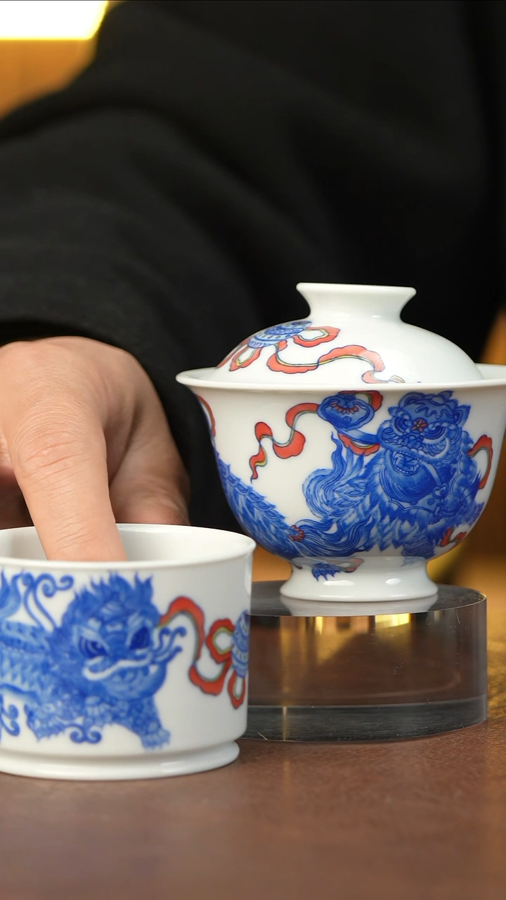 柿**意景德镇手工手绘茶器  