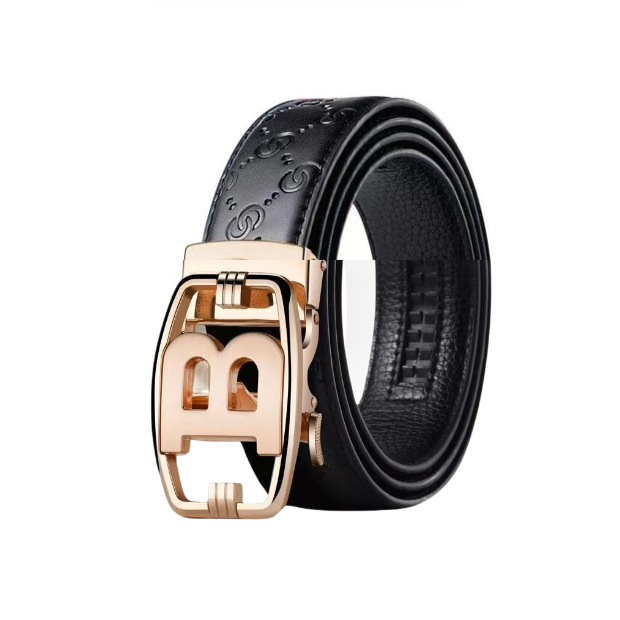 男士皮带合金B自动扣高档腰带潮流百搭裤带青年