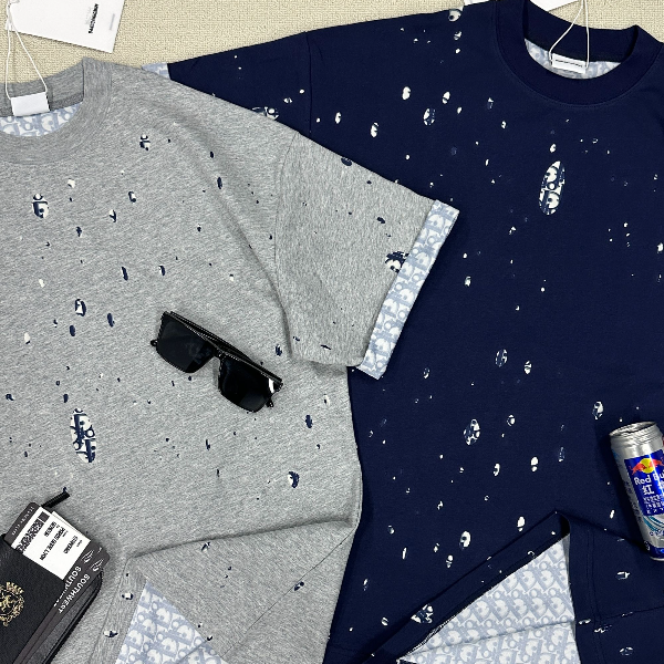 MISSBAO【趣味破洞短袖】情侣款时尚宽松潮流夏季圆领短袖