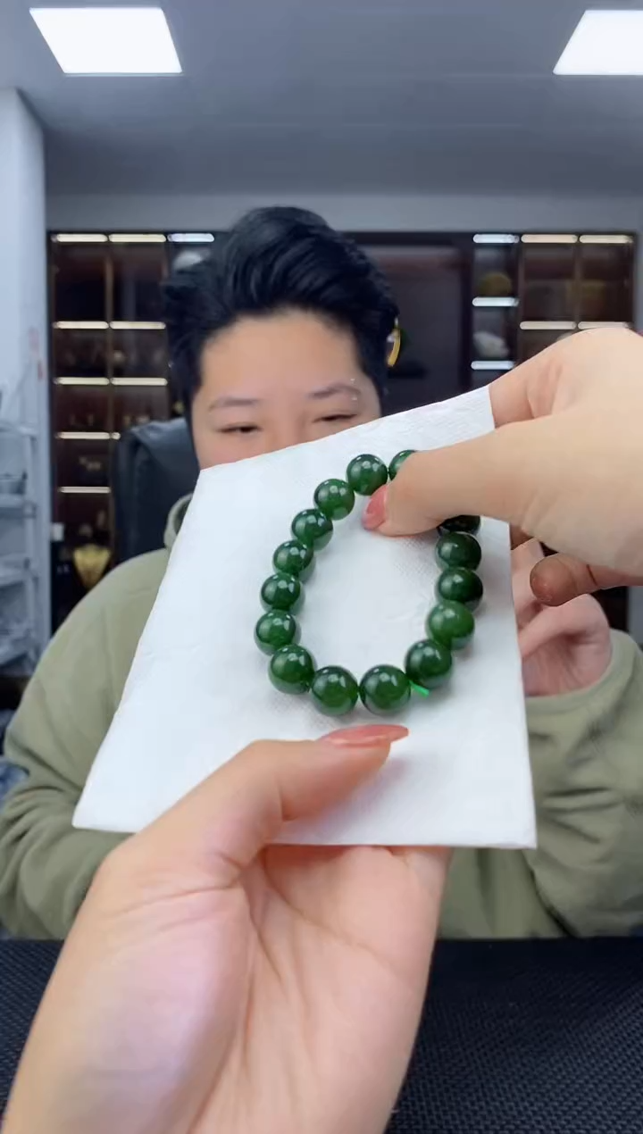 【闪购商品】和田玉手串未镶嵌圆珠卡12