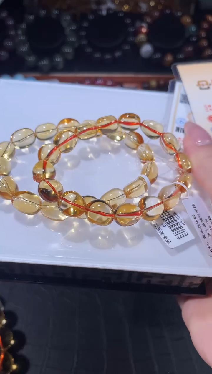 未镶嵌手链水晶锦***儿黄水晶手链（多样性发其一）