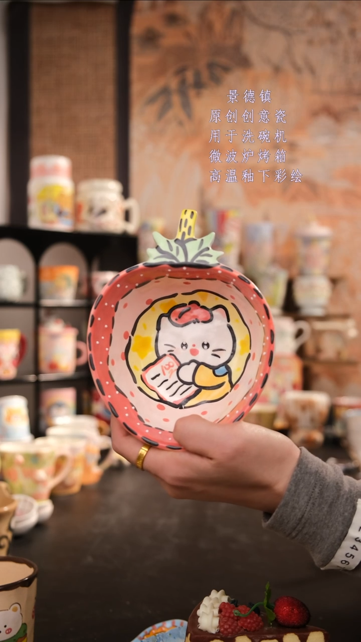 摆件陶旺的可以手工手绘设计师款陶瓷