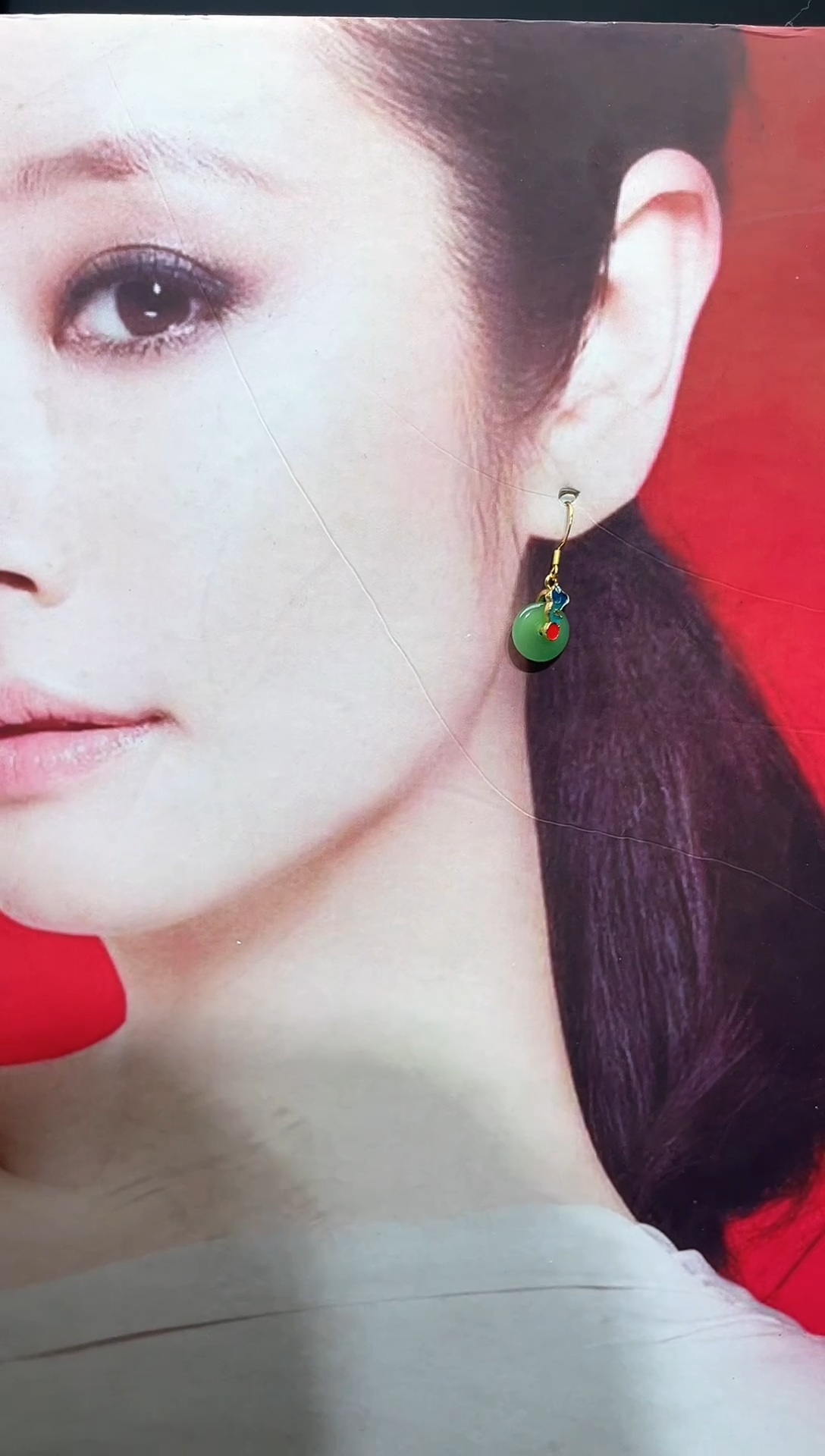 【闪购商品】和田玉耳饰14K金镶嵌时尚耳饰A107