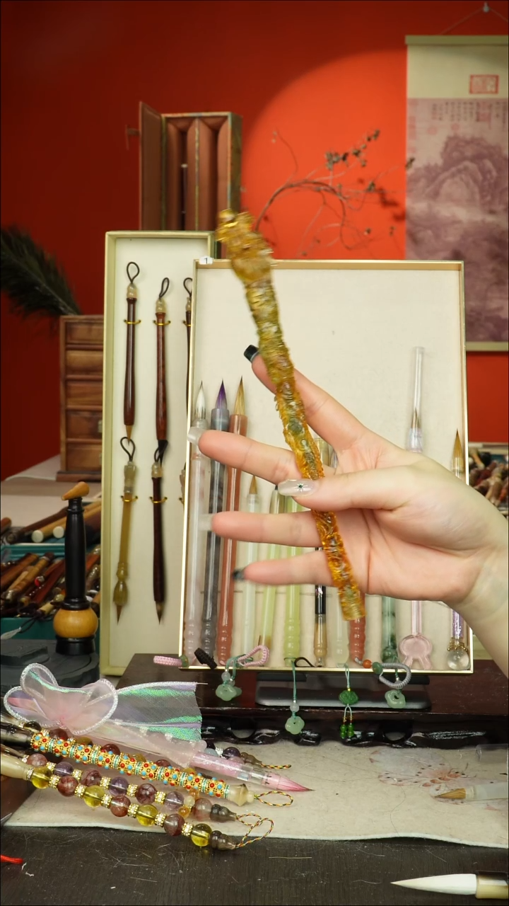 415号闪孤品高货毛笔链接 清水试笔 蘸墨不退