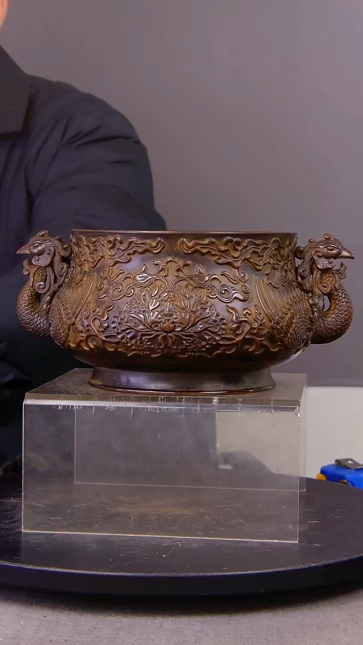 K**s山水铜缘紫铜香炉结缘1111