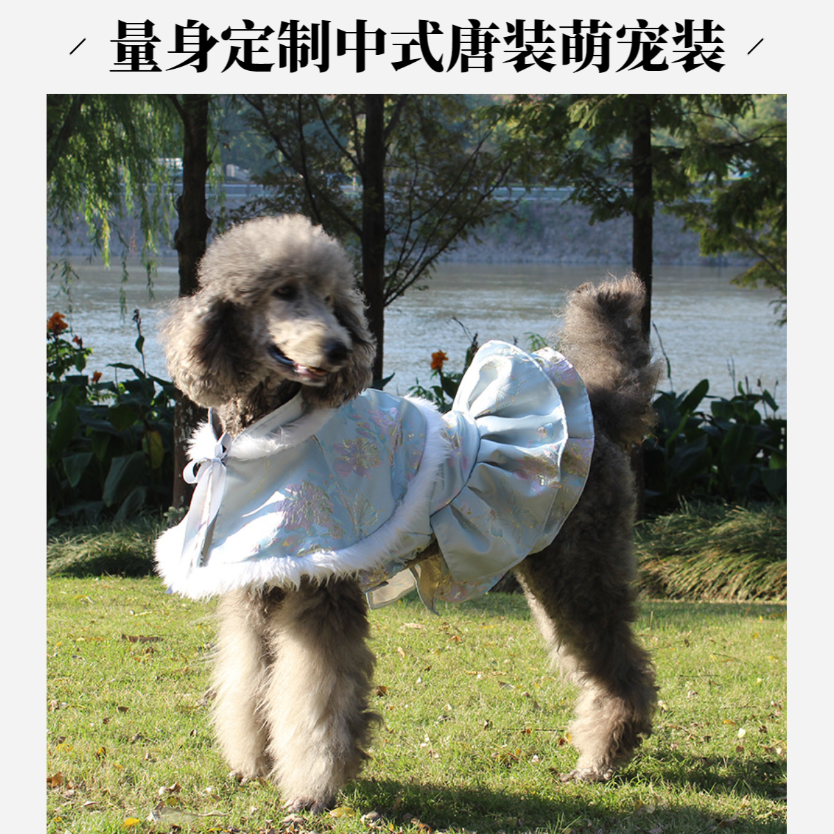 秋冬宠物服装中大小型犬中式唐装裙子贵宾巨贵萨摩耶中国风旗袍