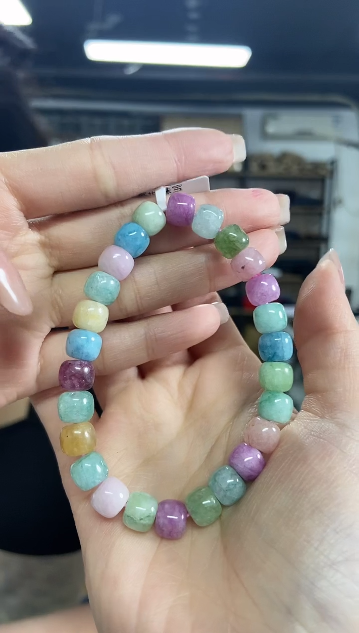 手串银S925镶嵌碧玺多样性发其一颜色微差