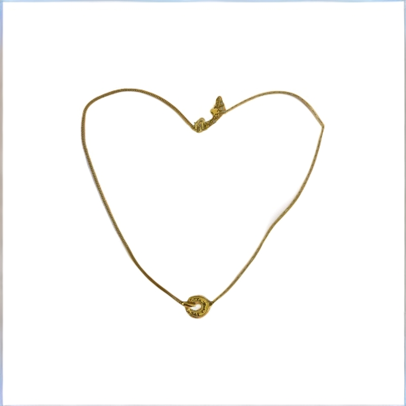 CAIBAI JEWELRY/菜百首饰YQZT足金链牌 马元素 时尚百搭