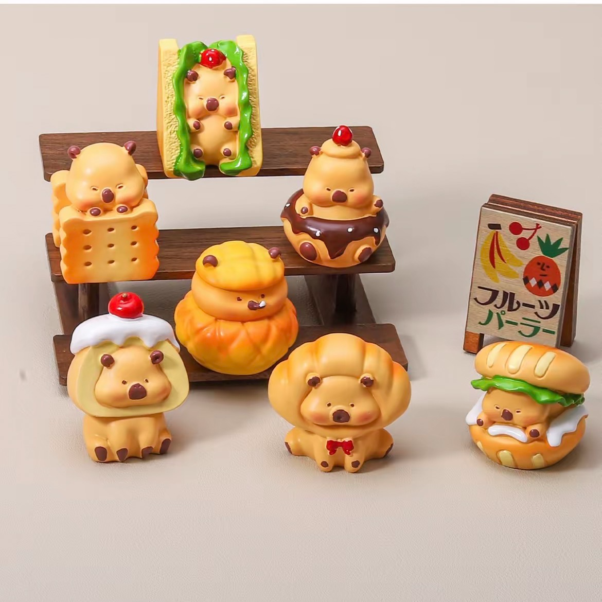【彩绘卡皮巴拉甜品】一代diy树脂桌面摆件