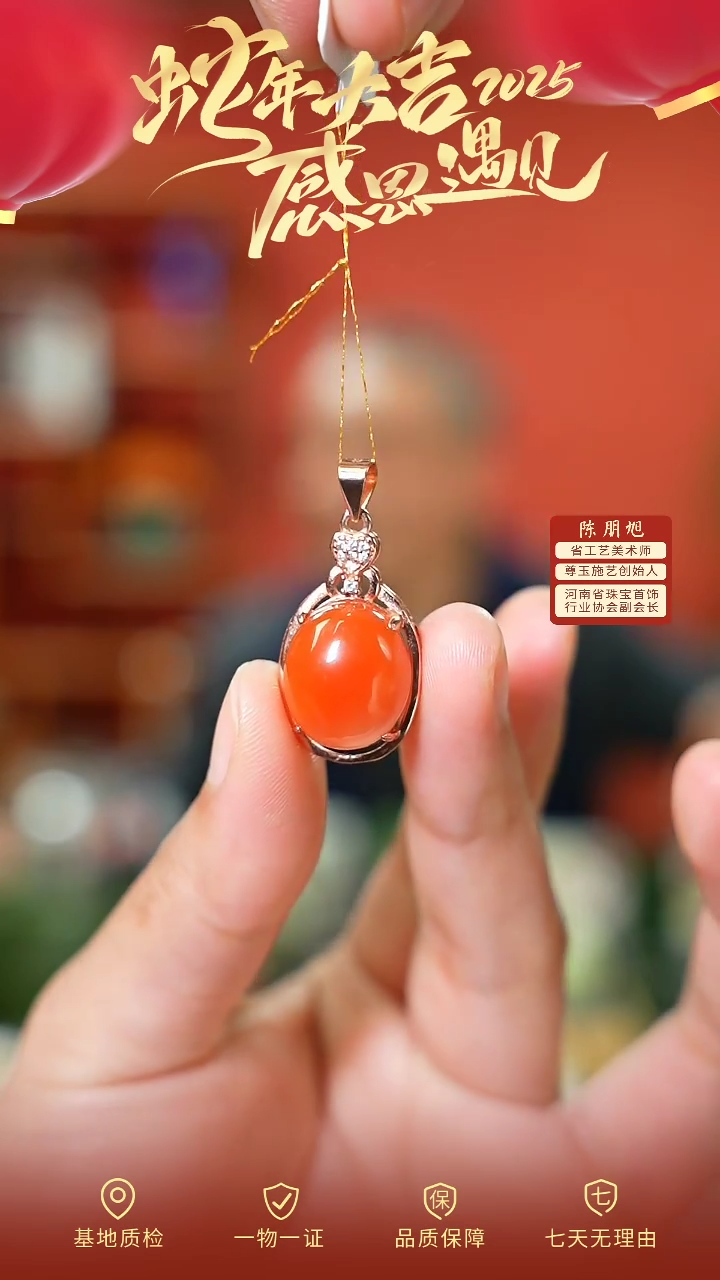 【闪购商品】南红玛瑙颈饰银S925镶嵌cz