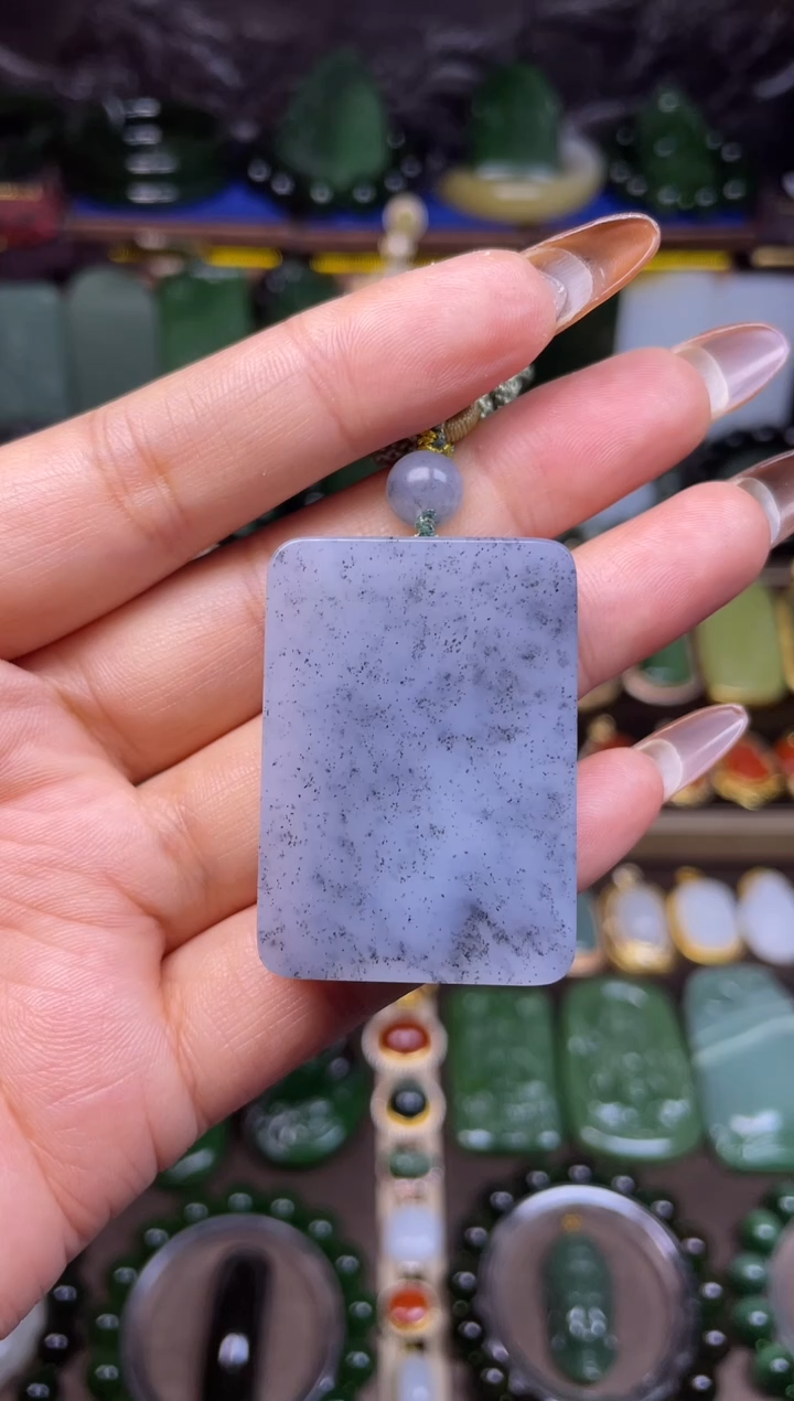 颈饰未镶嵌和田玉青花无事牌吊坠