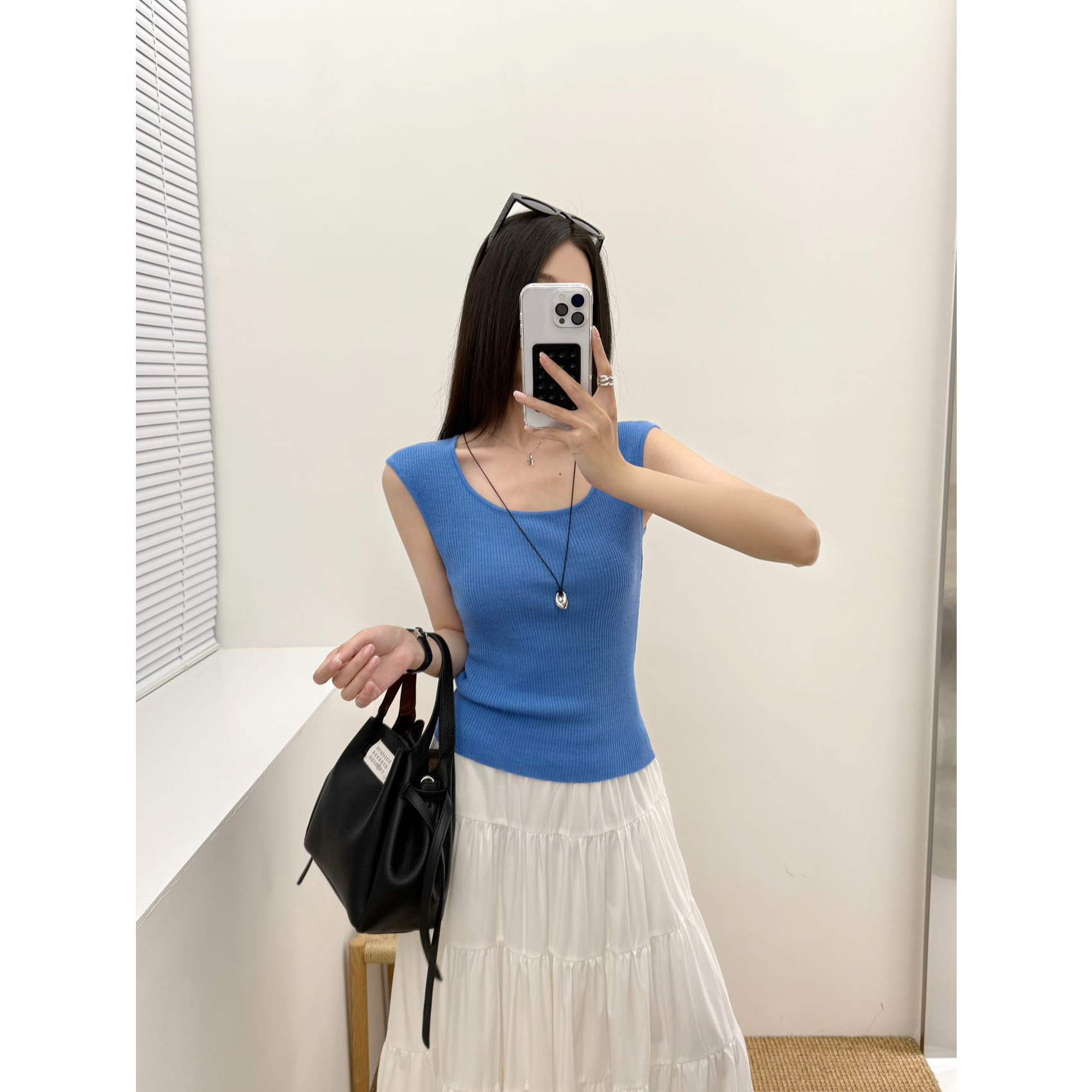 【ZZ严选】EK1089麻感无袖针织衫吊带背心女修身显瘦极简风上衣夏季