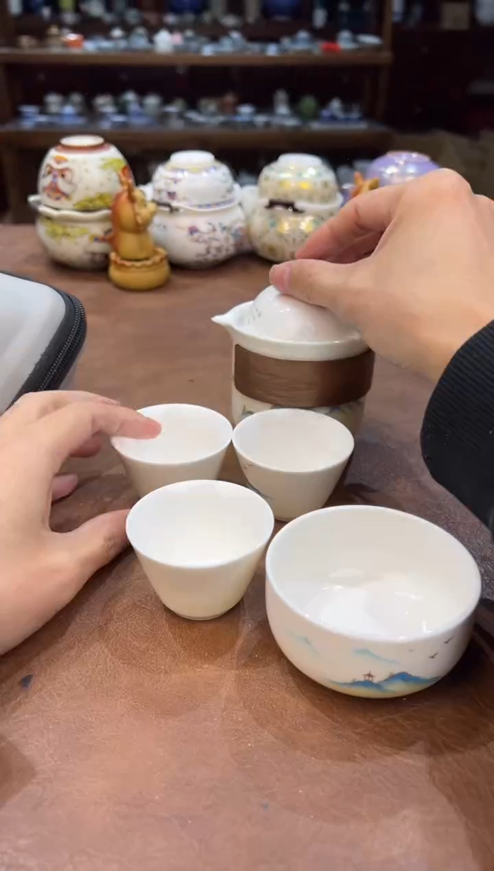 真的很便宜会开片的旅行茶具