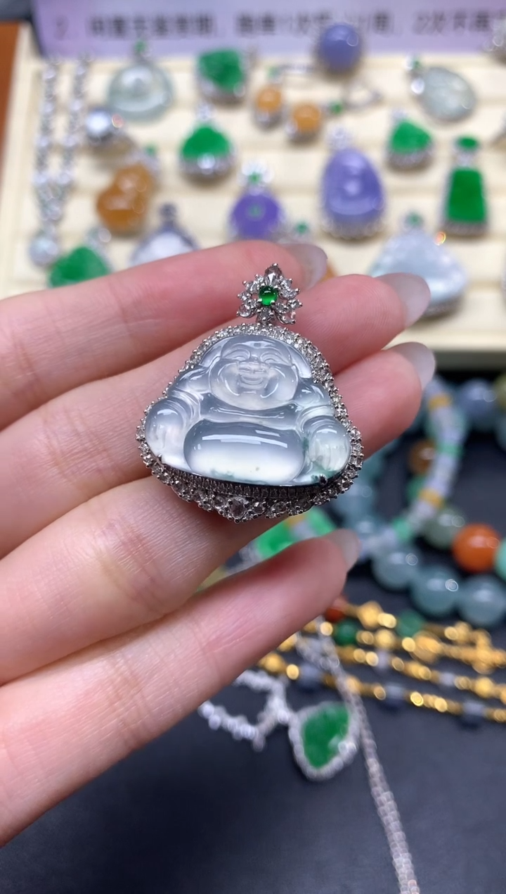 【闪购商品】翡翠吊坠(不含链)18K金镶嵌吊坠|13800+1380