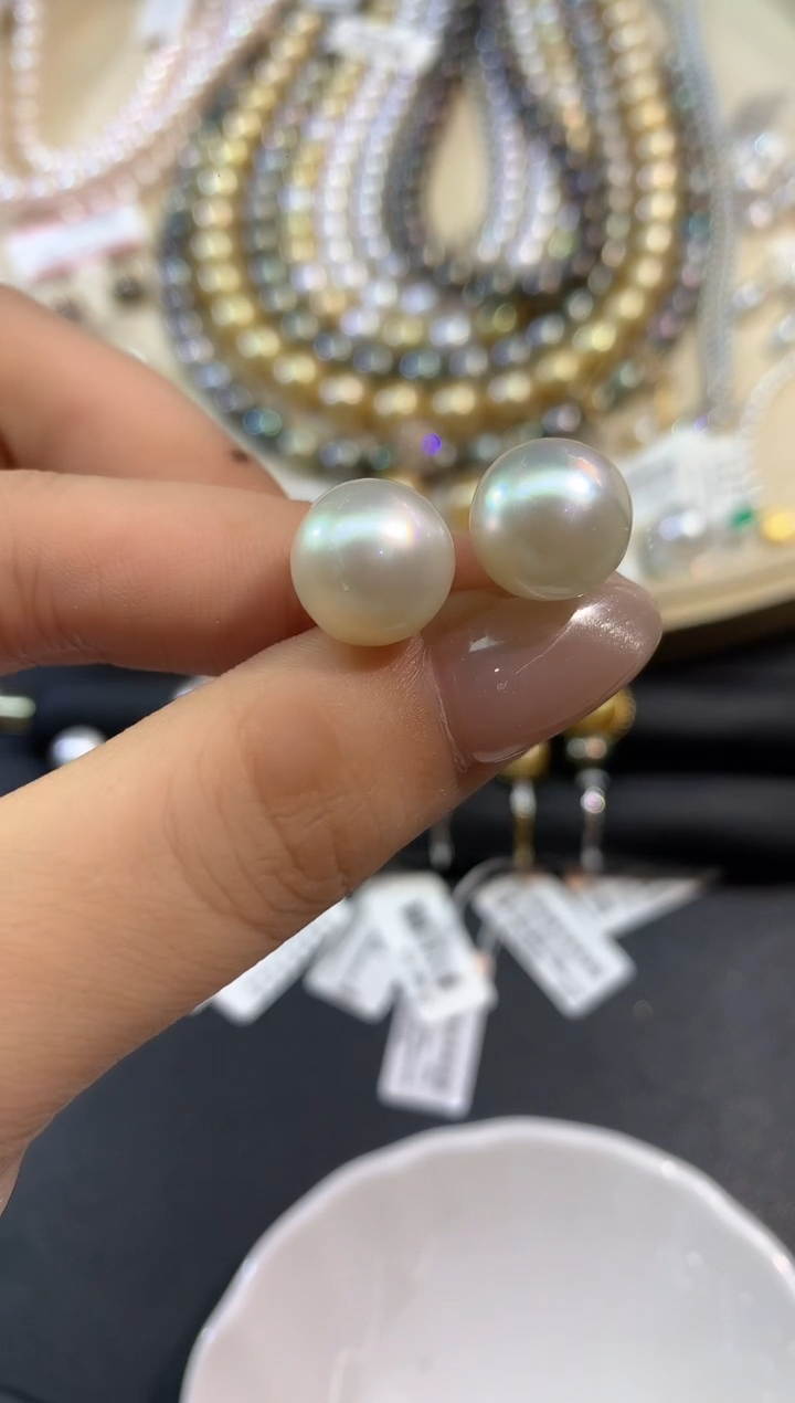 18K金镶嵌耳饰拼合珍珠（马贝珠）A430|980|多样性发货一件