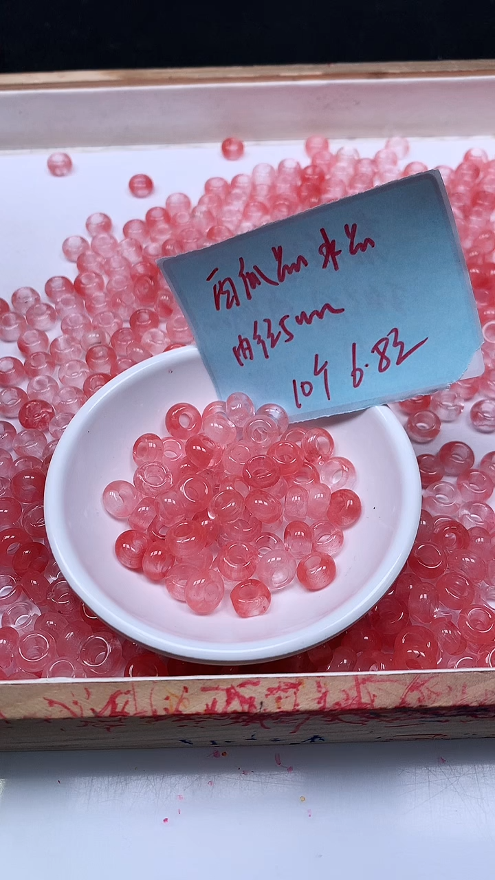 未镶嵌珠宝半成品水晶E799 西瓜晶甜甜圈内5mm10个6.8元