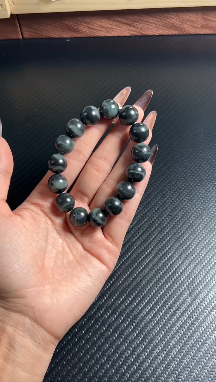 未镶嵌手串和田玉止*若羌毛毛矿微色差卡14pQ