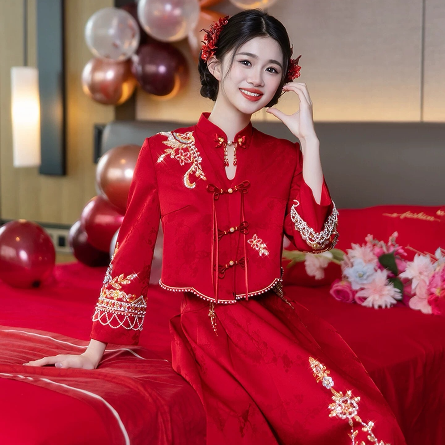 【禧遇】新中式秀禾服新款新娘秋冬结婚礼服裙订婚服女装敬酒服2025