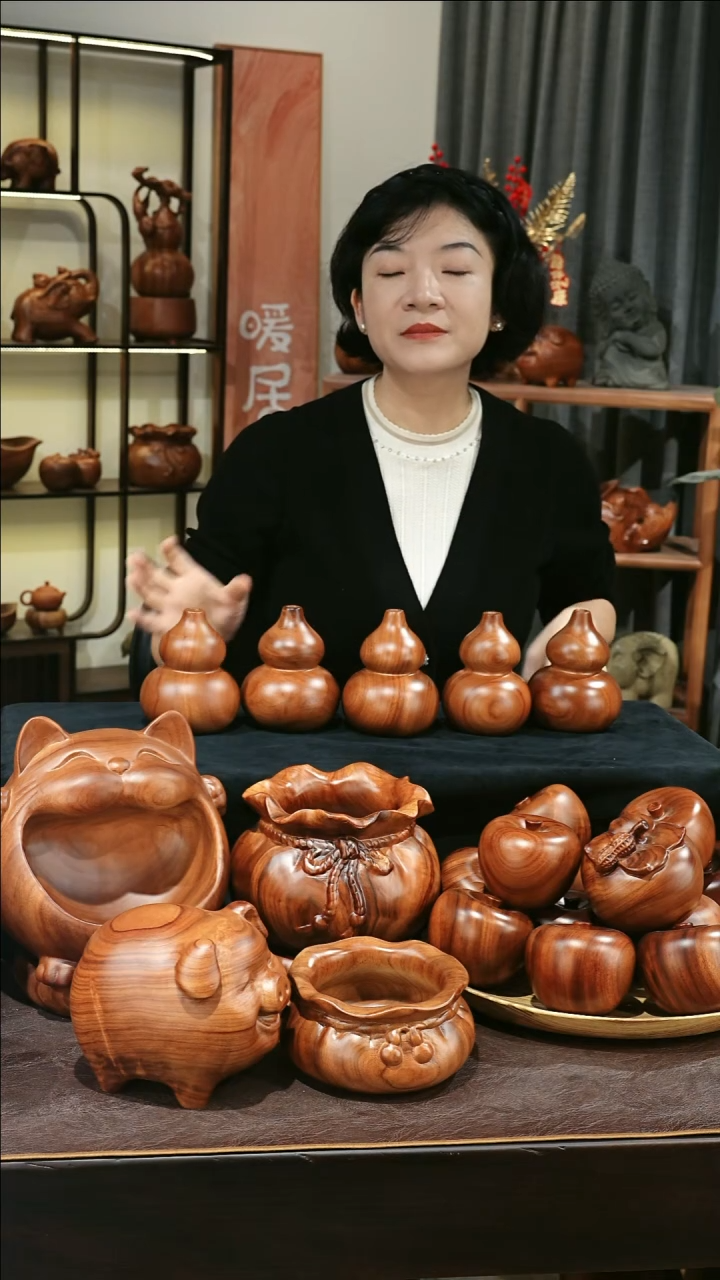 木香樟木葫芦花瓶随缘发其一