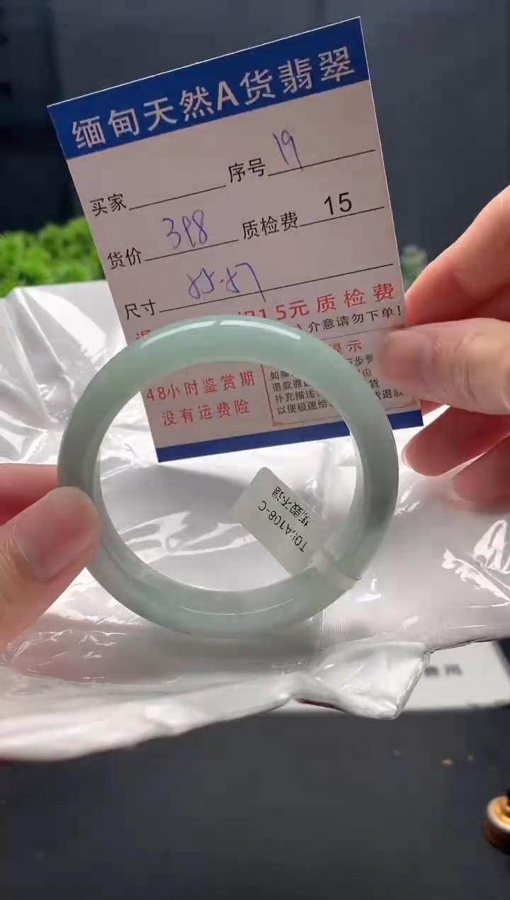 未镶嵌手镯翡翠19缅甸天然A货翡翠需包容瑕疵，介意慎拍