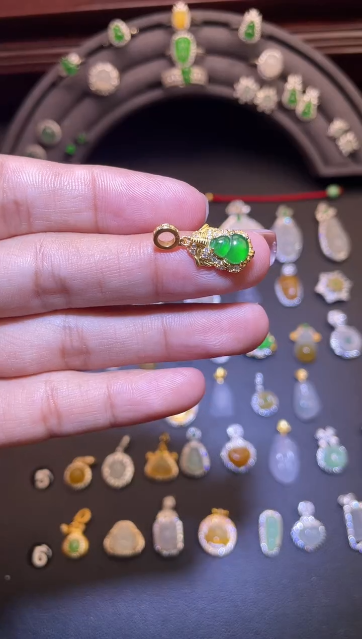 吊坠(不含链)银S925镶嵌翡翠1