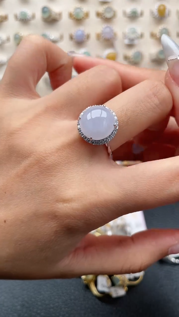 翡翠戒指银S925镶嵌111111