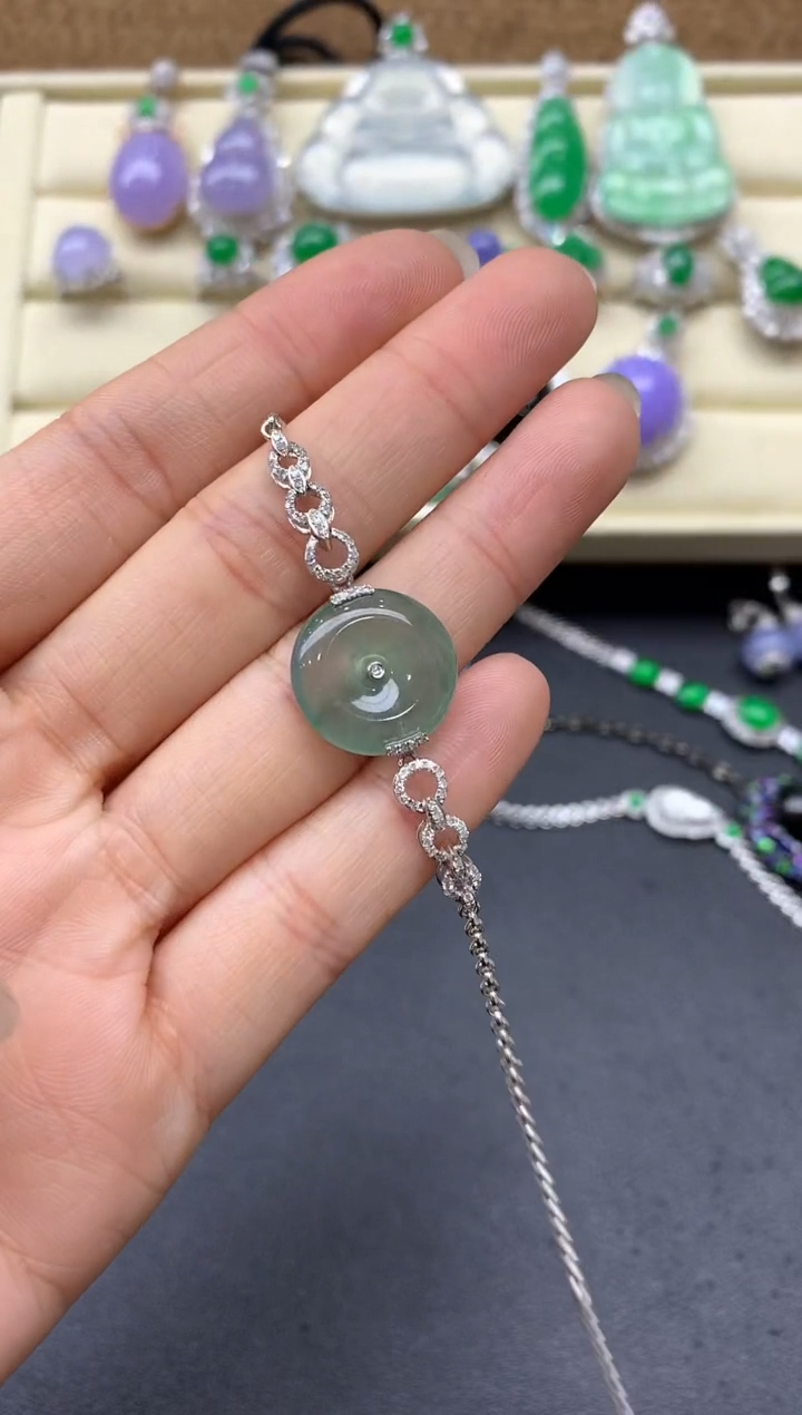 【闪购商品】翡翠手串18K金镶嵌352-中国好珍宝