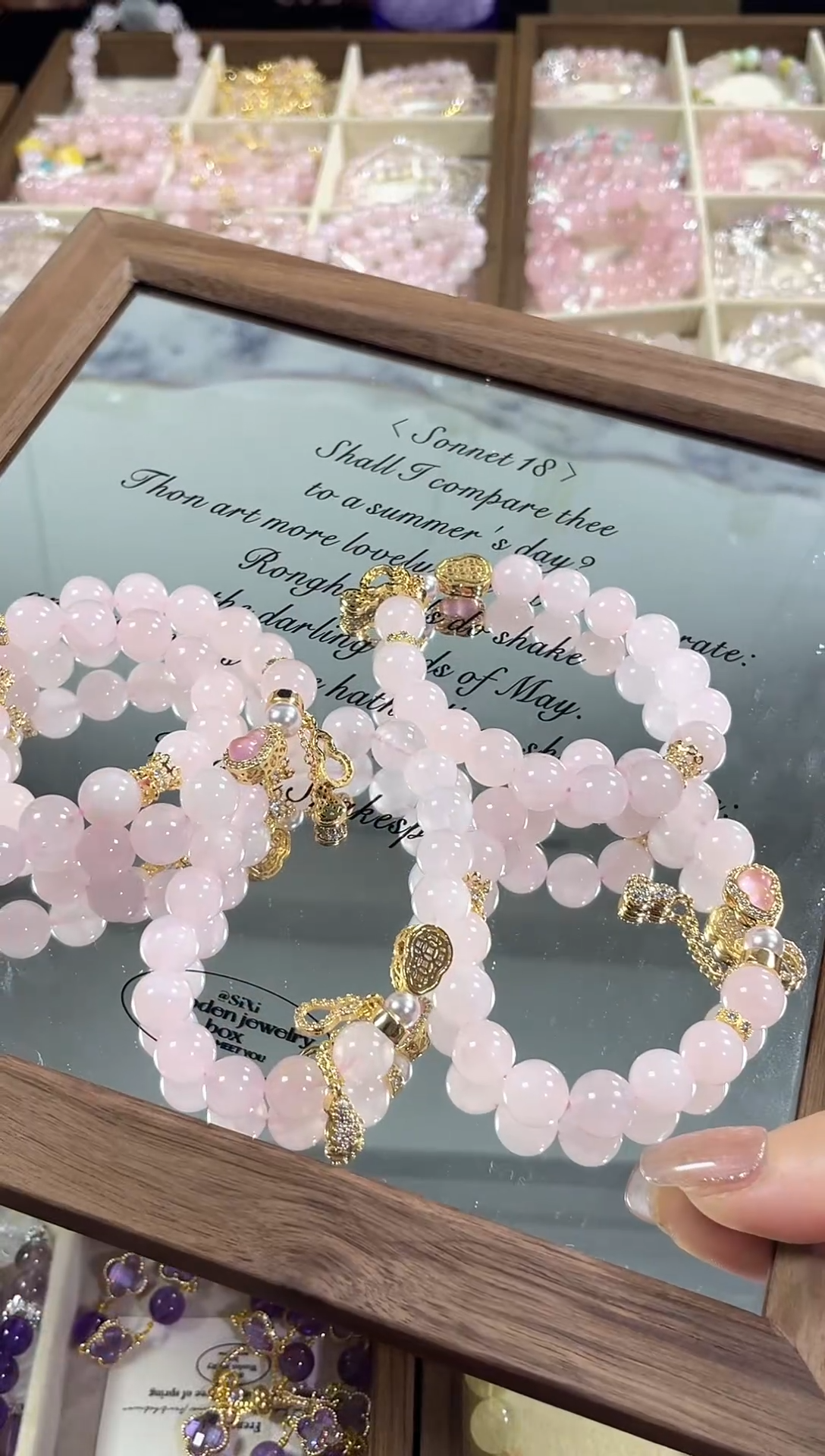 未镶嵌手串水晶卡10+天然西柚粉水晶葫芦手串多样发一